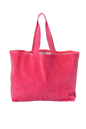Sac cabas Gaële pink Suny en éponge bouclette coton bio certifié GOTS, grand sac tote femme