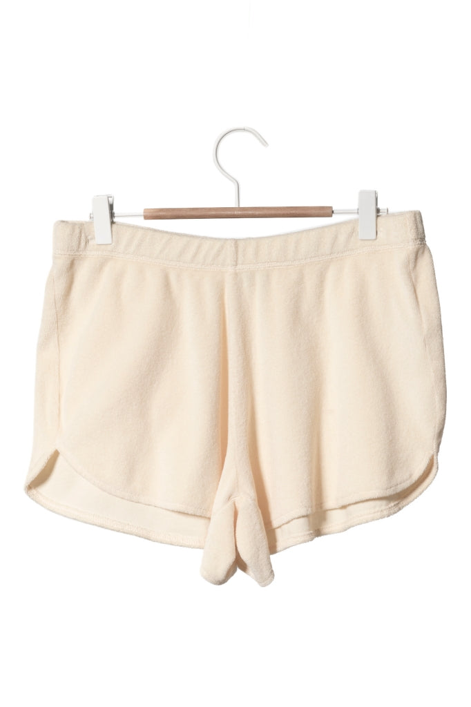 short de plage tennis piscine en éponge bouclette bio femme écru
