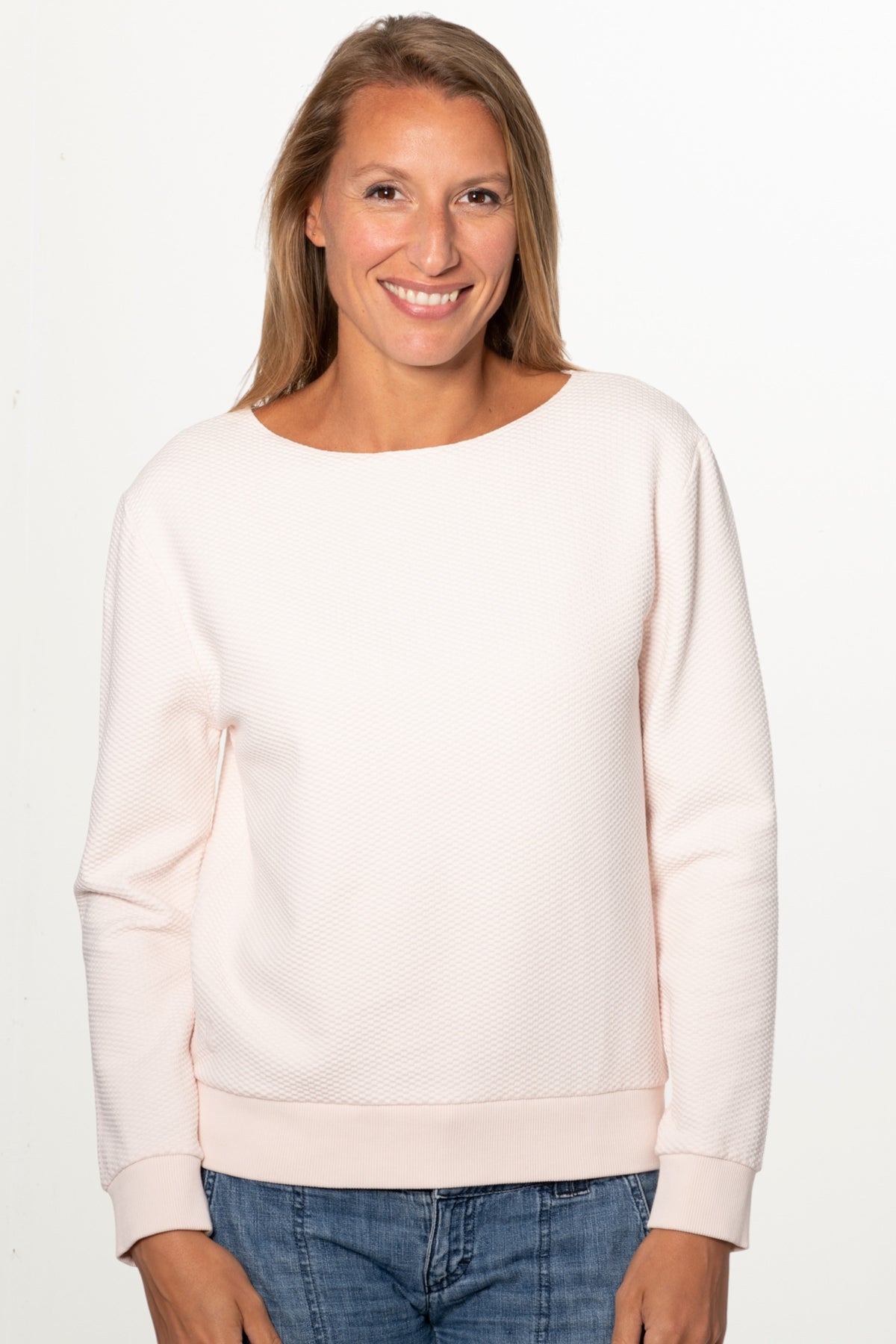 Sweat en coton bio SUNY JOLI D'ÉTÉ rose poudre