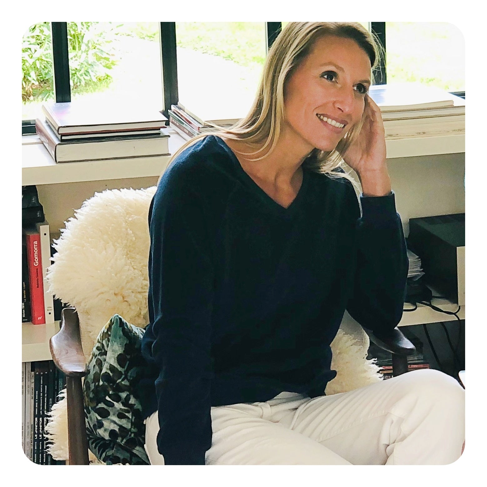 sweat shirt en éponge bouclette bio bleu marine 