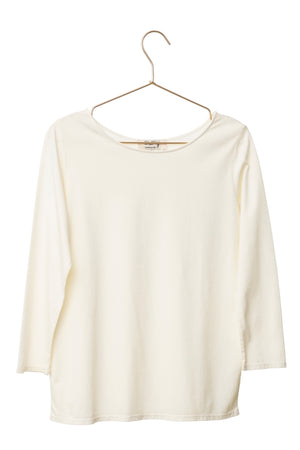Tee-shirt coton bio coupe féminine et élégante – teinte beurre frais