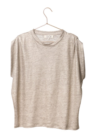 tee shirt chic lamée or en lin upcylcé oversize