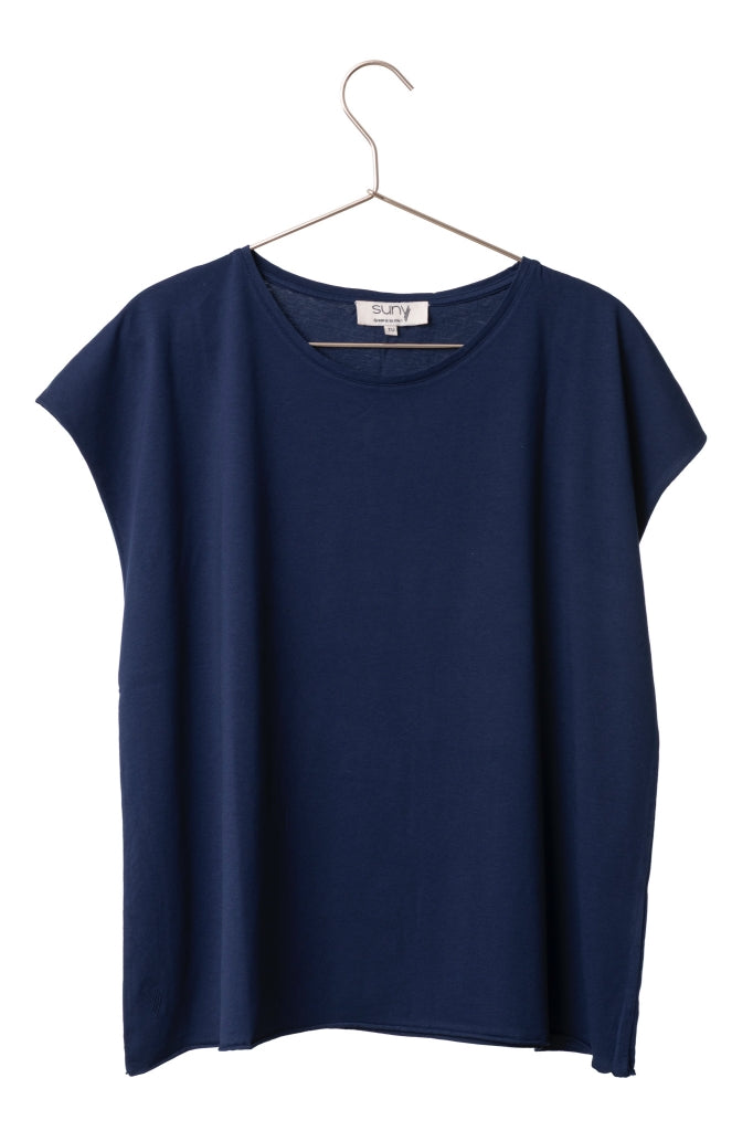 Tee-shirt ROCKY Suny marine foncé – coton bio GOTS, coupe loose