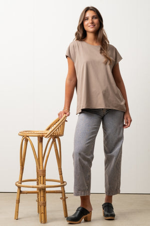 Basique rock chic taille unique – tee-shirt ROCKY Suny taupe