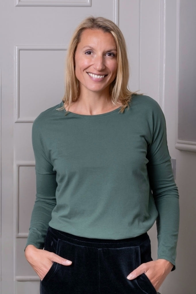 Tee shirt en coton bio EXTRA SUNY vert d'hiver