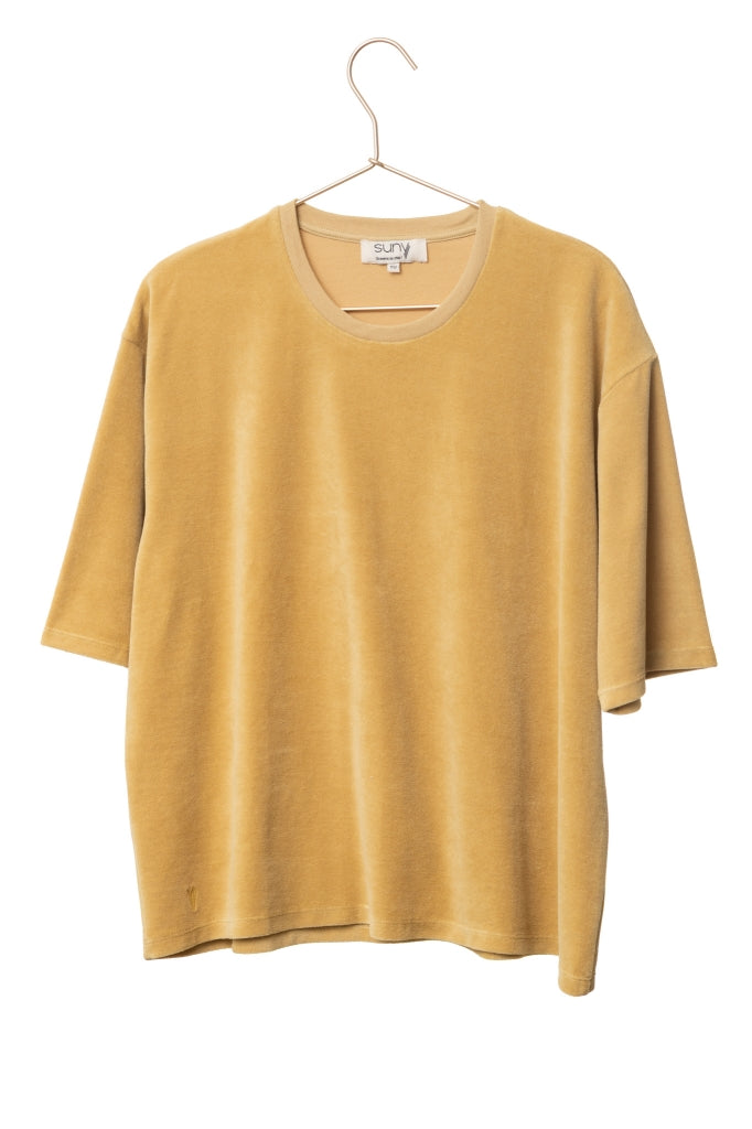 Tee-shirt HERMINE en velours miel – coton bio doux et lumineux