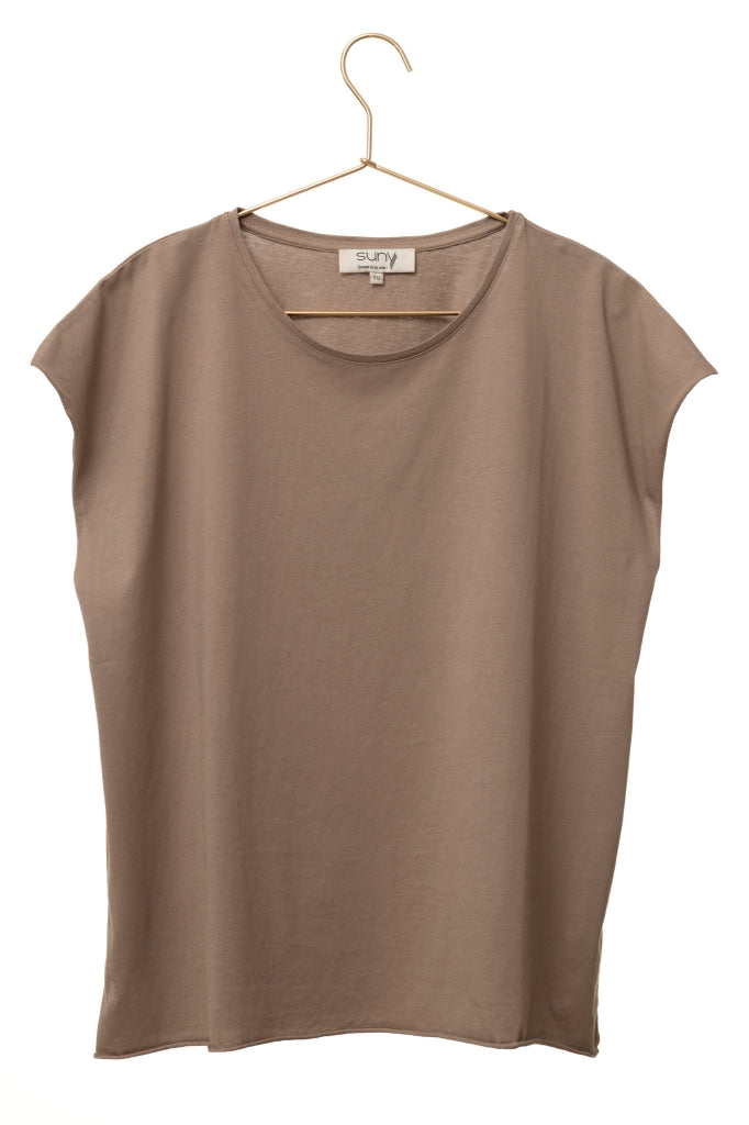 Tee-shirt ROCKY Suny taupe – coupe loose en coton bio certifié GOTS