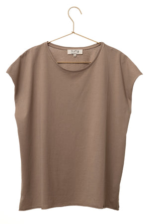 Tee-shirt ROCKY Suny taupe – coupe loose en coton bio certifié GOTS
