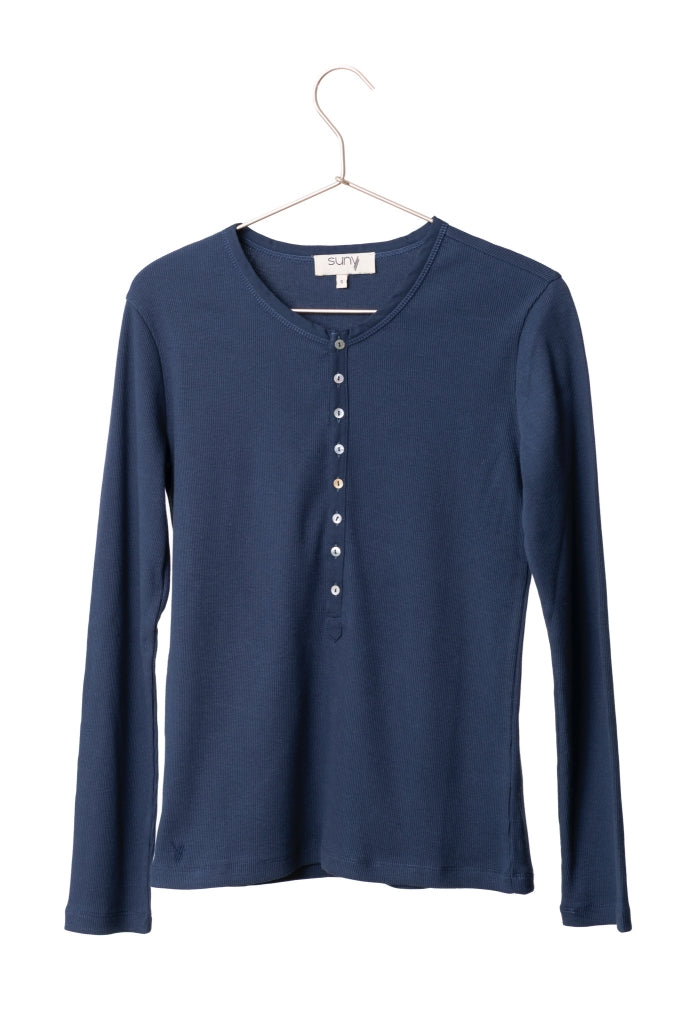 Tee-shirt tunisien SUNY en coton bio couleur bleu marine