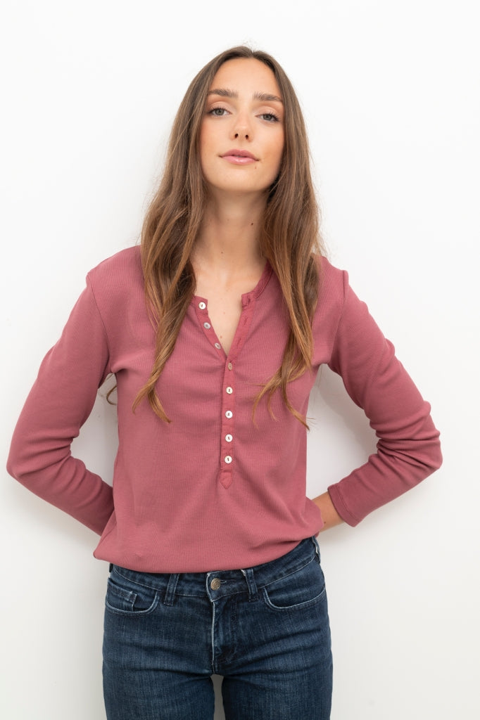 Tee-shirt tunisien SUNY en coton bio couleur lie de vin