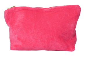 Trousse Georges pink Suny en éponge bouclette coton bio certifié GOTS, trousse de toilette femme