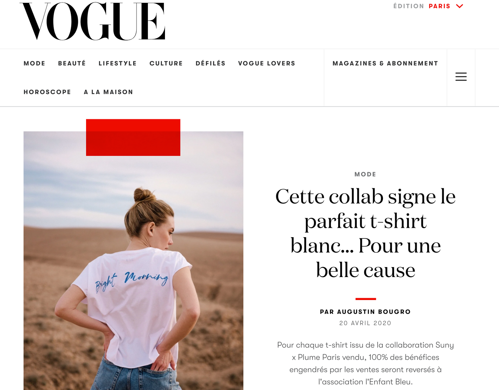 vogue suny tee shirt blanc parfait pour l'enfant bleu