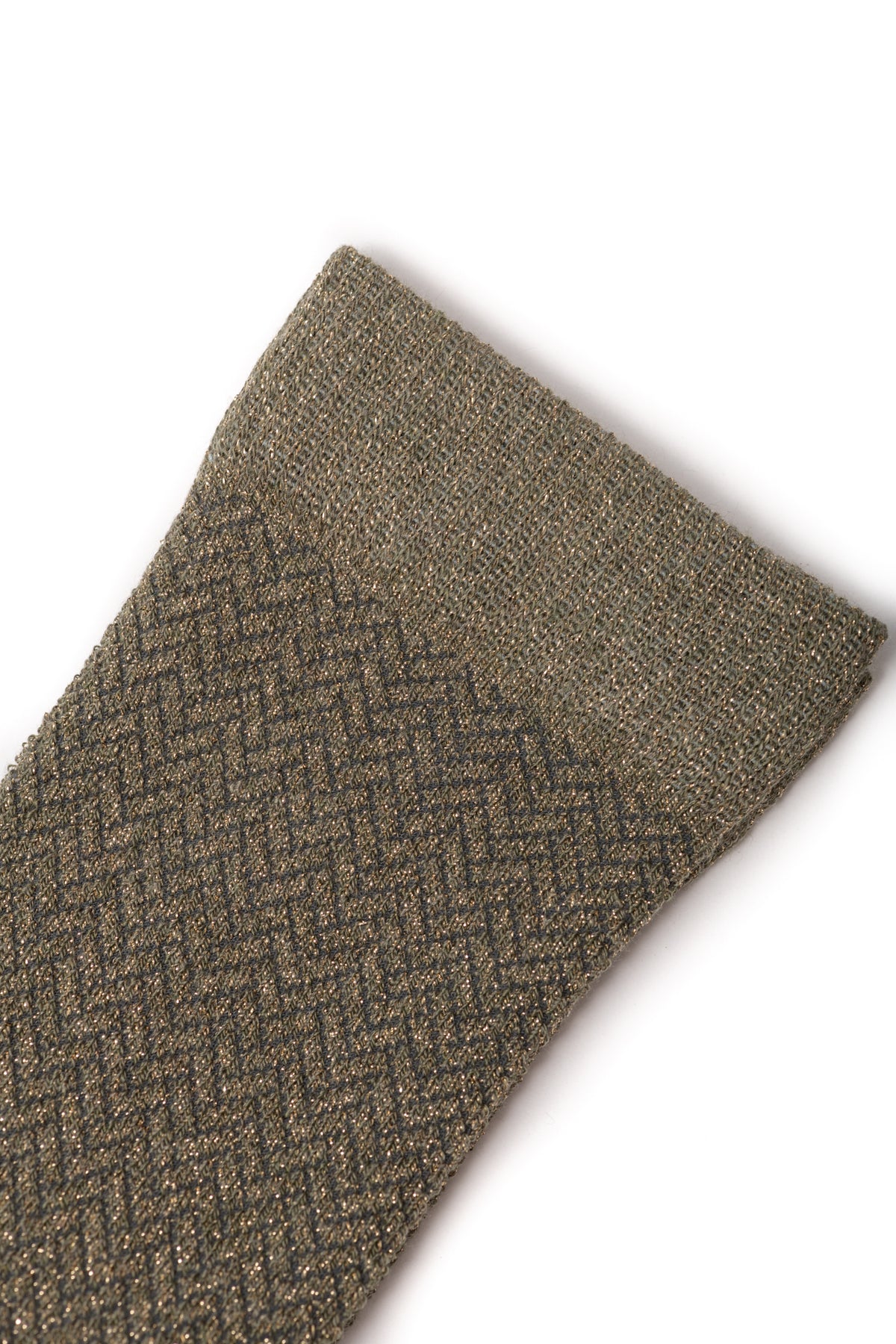 Brunette chaussette à paillette femme coton bio made in France à paillette gris kaki