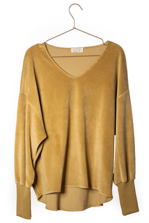 Gorgeous suny pull overzise femme velours lisse label GOTS bronze
