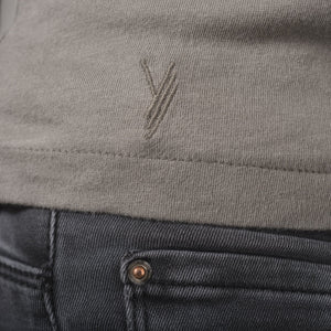 T shirt unisexe col rond manche courte coton bio souple forme droite gris kaki uni suny