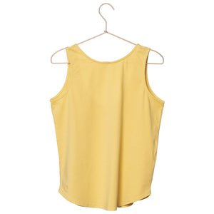 T shirt coton bio eco responsable femme debardeur dos nu ajustée jaune suny