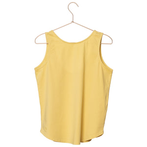 T shirt coton bio eco responsable femme debardeur réversible dos nu coupe ajustée jaune suny