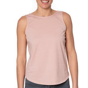 T shirt coton bio eco responsable femme debardeur réversible dos nu coupe ajustée rose suny