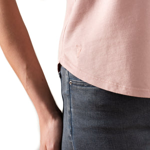 T shirt coton bio eco responsable femme debardeur réversible dos nu coupe ajustée rose suny