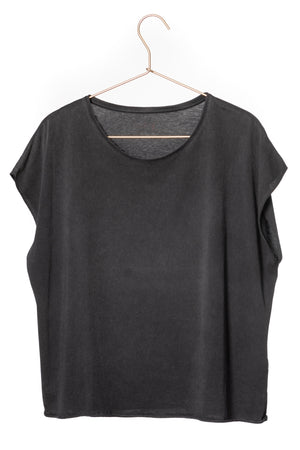 Tee Shirt Femme Oversize Coton Col V - Haut Ample Manche Longue Plissé Confortable Pour Toutes Saisons