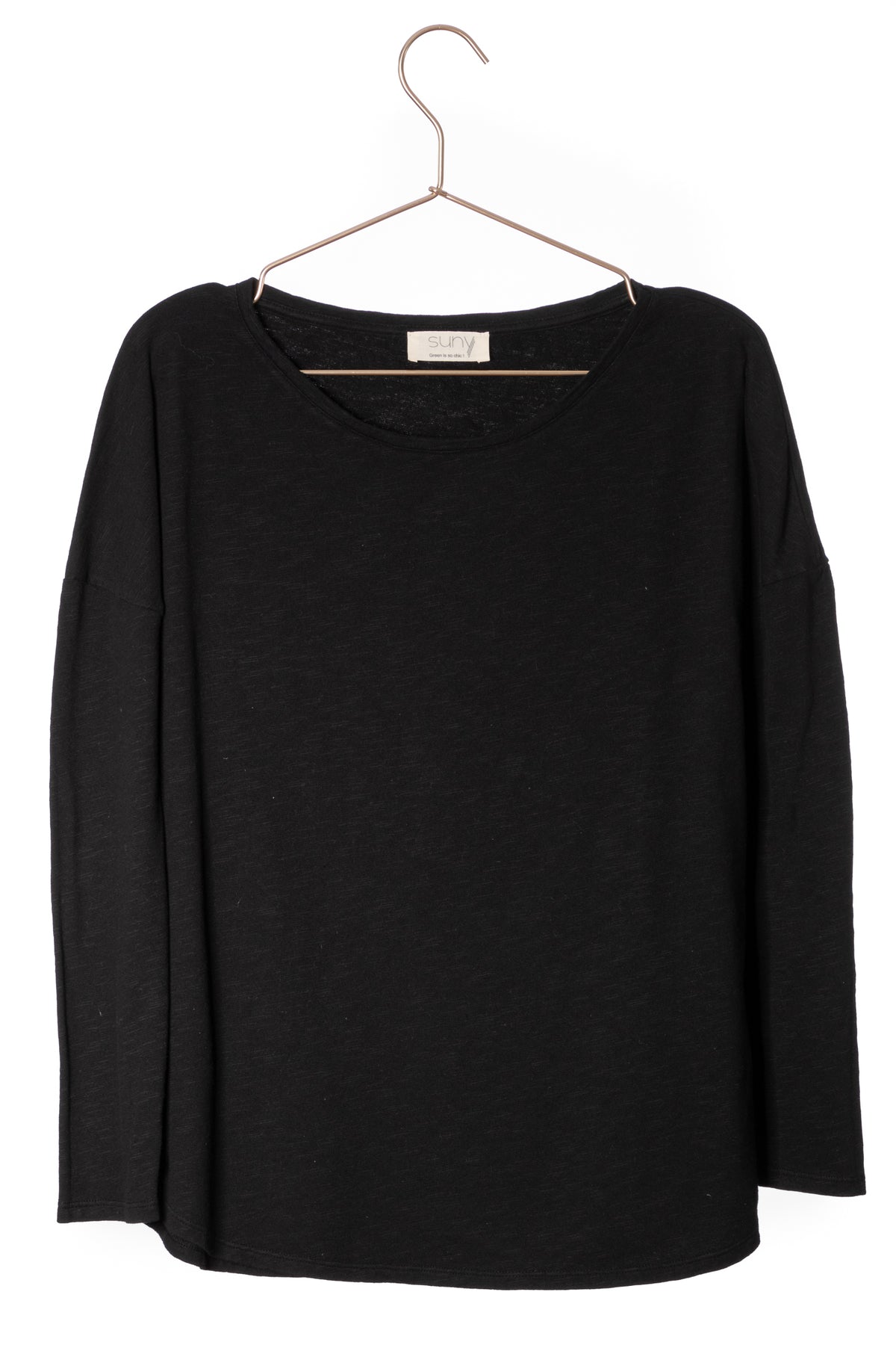 Extra suny doux tee shirt col rond femme écoresponsable label GOTS noir