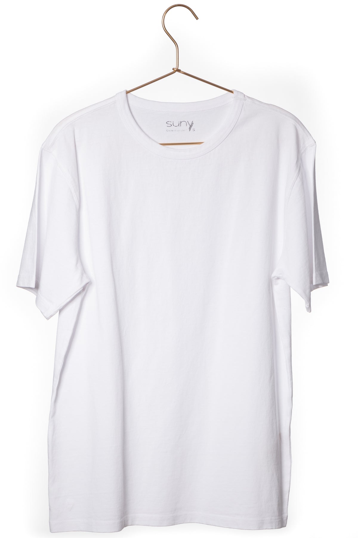 Tee-shirt basique homme manche courte coupe droite, col rond avec double surpiqûre à l’encolure, coton lourd biologique certifié GOTS molleton blanc beige, blanc cassé, beige, écru, blanc pâle 