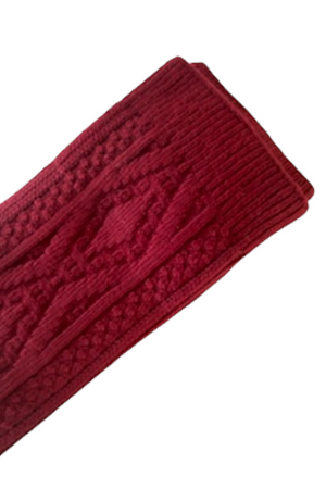 Chaussette à torsade en coton bio femme de couleur rouge bordeaux